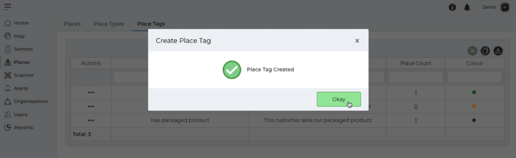 Place Tag is successfully created for better keg tracking